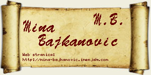 Mina Bajkanović vizit kartica